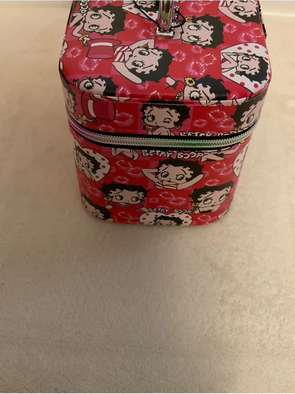 Betty Boop Pink and Black Patterned Cosmetic Case